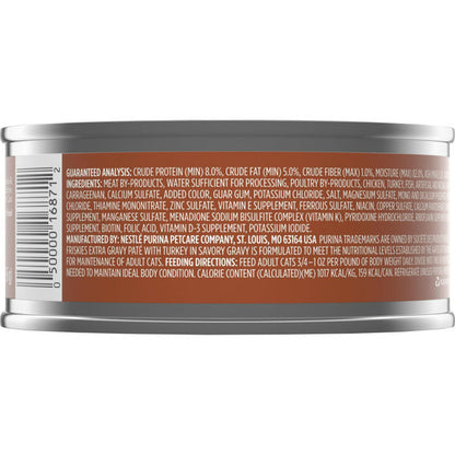 Purina Friskies Gravy Pate Wet Cat Food, Extra Gravy Pate With Turkey in Savory Gravy