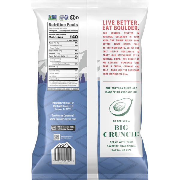 Boulder Canyon Tortilla Chips, Blue Corn  DestGlow