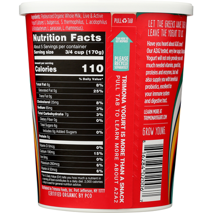 Trimona Yogurt, Bulgarian, Plain, Whole Milk