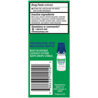 Refresh Tears PF Preservative-Free Artificial Tears Lubricant Eye Drops