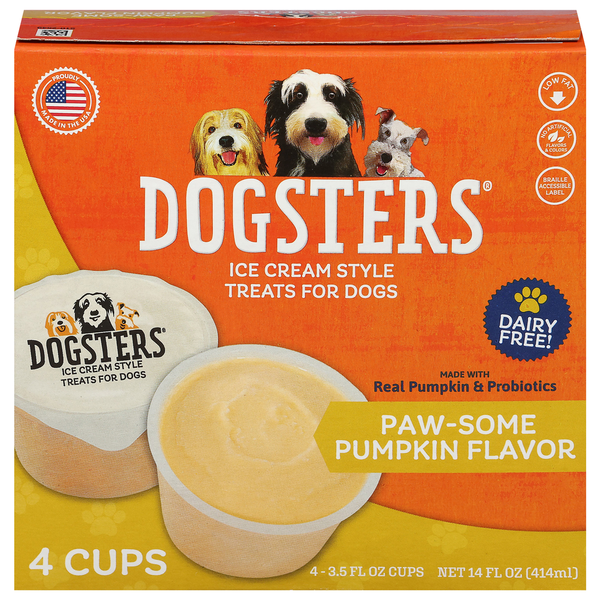 Dogsters Treats for Dogs, Paw-Some Pumpkin Flavor, Ice Cream Style  DestGlow