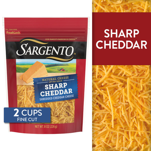Sargento Off The Block Fine Cut Shredded Sharp Cheddar Cheese  DestGlow