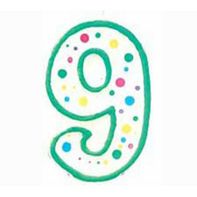 Wilton Green Number 9 Birthday Candle️  DestGlow