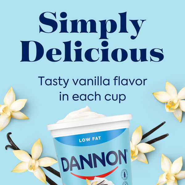 Dannon Vanilla Low Fat Yogurt, Excellent Source of Calcium and Good Source of Protein with the Rich and Creamy Taste of Vanilla Flavored Yogurt, 32 OZ Quart  DestGlow