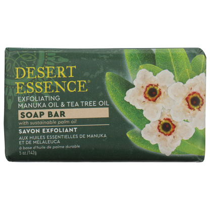 Desert Essence Exfoliating Manuka Oil &amp; Tea Tree Oil Soap Bar