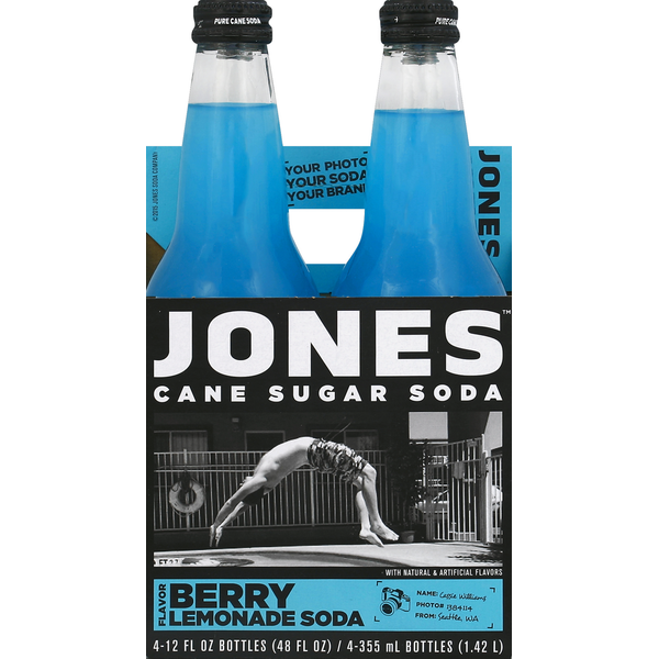 Jones Soda, Cane Sugar, Berry Lemonade Flavor  DestGlow