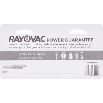 RAYOVAC Batteries, Alkaline, AAA
