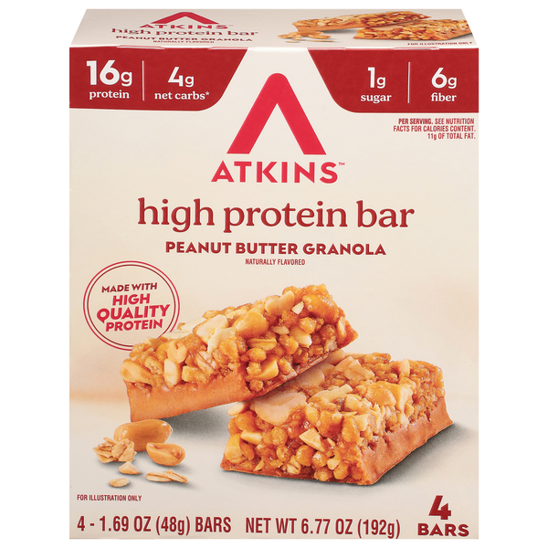 Atkins Peanut Butter Granola High Protein Bar  DestGlow