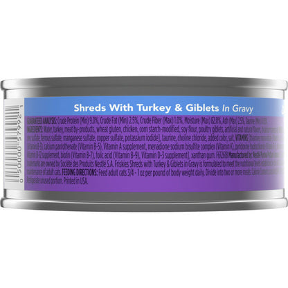 Purina Friskies Gravy Wet Cat Food, Shreds With Turkey &amp; Giblets in Gravy