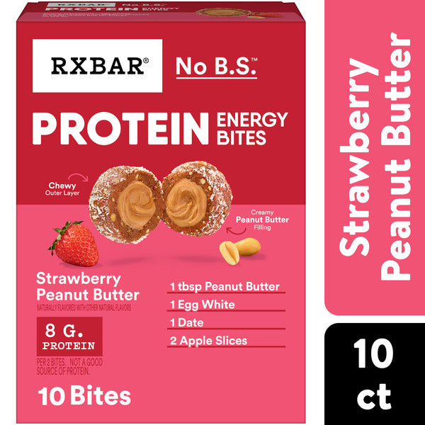 RXBAR Protein Energy Bites Strawberry Peanut Butter Protein Balls, 10 Count  DestGlow