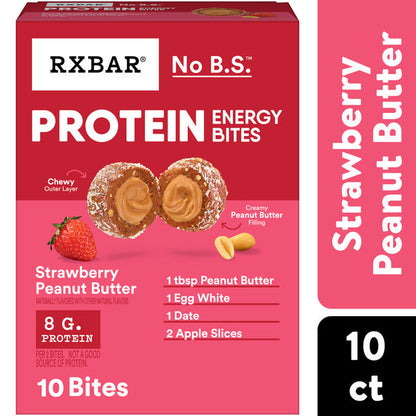 RXBAR Protein Energy Bites Strawberry Peanut Butter Protein Balls, 10 Count