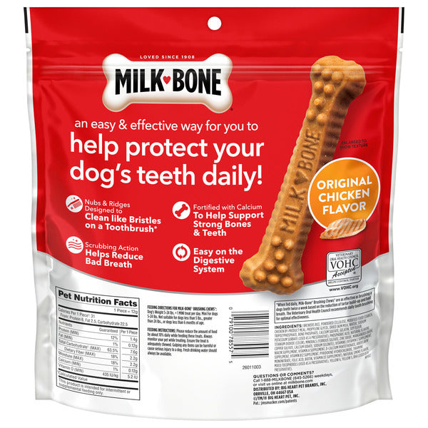 Milk-Bone Brushing Chews Daily Dental Dog Treats, Mini, 48 Bones  DestGlow