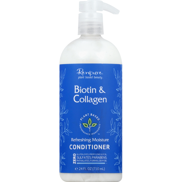 Renpure Conditioner, Biotin &amp; Collagen, Refreshing Moisture  DestGlow