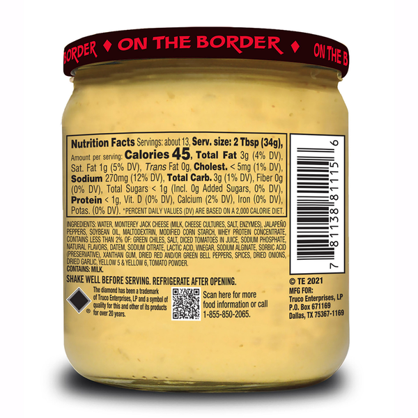 On The Border Spicy Jalapeño Queso Salsa  DestGlow