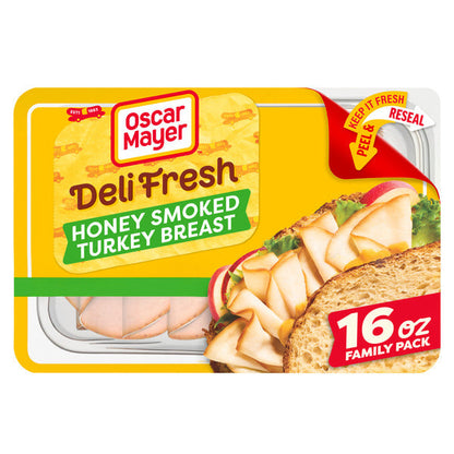 Oscar Mayer Deli Fresh Honey Smoked Turkey Breast Sliced Sandwich Lunch Meat Family Size