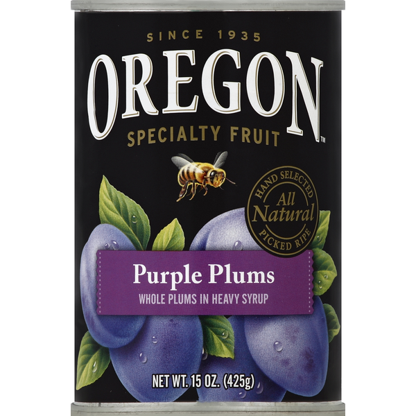 Oregon Purple Plums, in Heavy Syrup, Whole  DestGlow