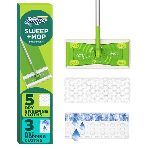 Swiffer Sweep and Mop, Dry + Wet Floor Kit  DestGlow