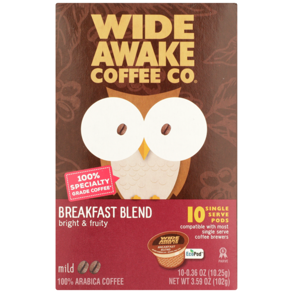 Wide Awake Mild Roast Breakfast Blend 100% Arabica Coffee Single Serve Pods  DestGlow