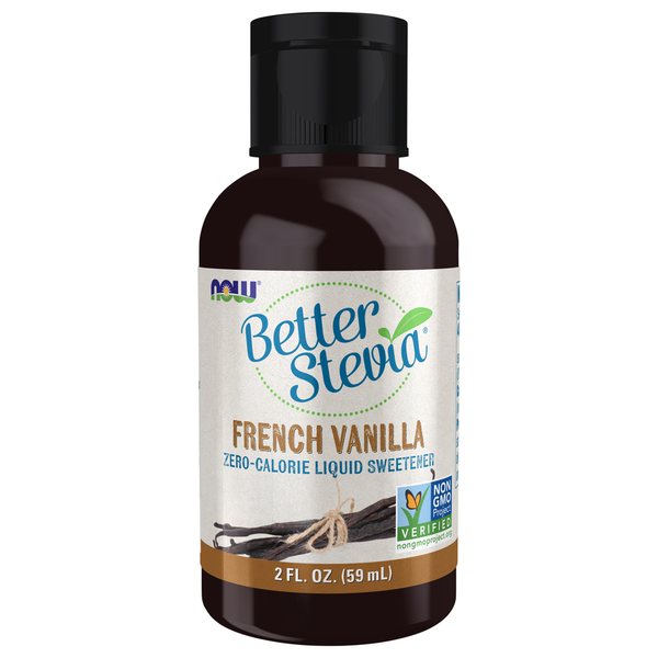 NOW BetterStevia Liquid Sweetener, Zero-Calorie, French Vanilla