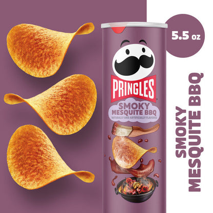 Pringles Smoky Mesquite BBQ Potato Crisps Chips, Lunch Snacks, 5.5 oz