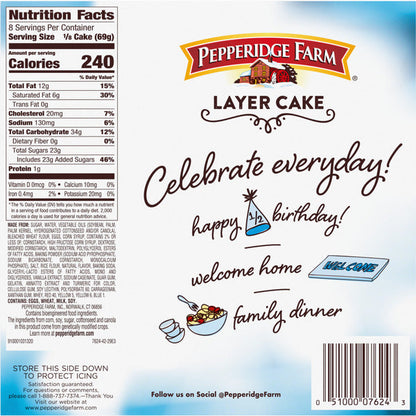 Pepperidge Farm Frozen Confetti Vanilla Layer Cake