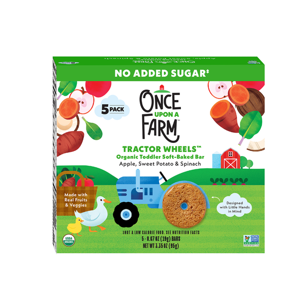 Once Upon a Farm Tractor Wheels Toddler Bar, Apple, Sweet Potato &amp; Spinach  DestGlow