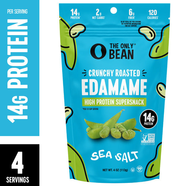 The Only Bean Crunchy Roasted Edamame Snacks (Sea Salt), Healthy High Protein  DestGlow