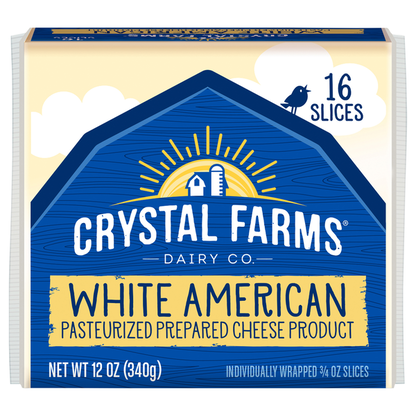 Crystal Farms Cheese Slices, White American