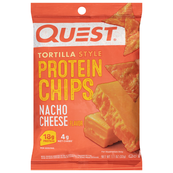 Quest Tortilla Style Nacho Cheese Flavor Protein Chips  DestGlow