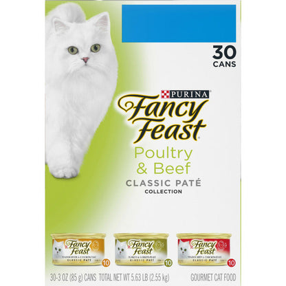 Purina Fancy Feast Poultry and Beef Feast Classic Pate Collection Grain Free Wet Cat Food