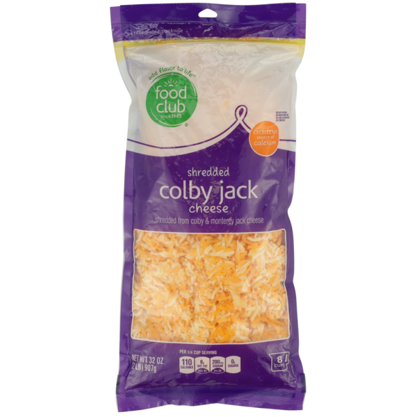 Food Club Colby Jack Colby &amp; Monterey Jack Shredded Cheese  DestGlow