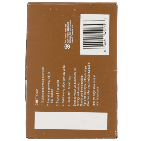 Food Club Hazelnut Cappuccino Mix Single Serve Cups  DestGlow