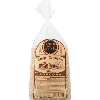 Amish Country Popcorn, Medium, White, Hulless
