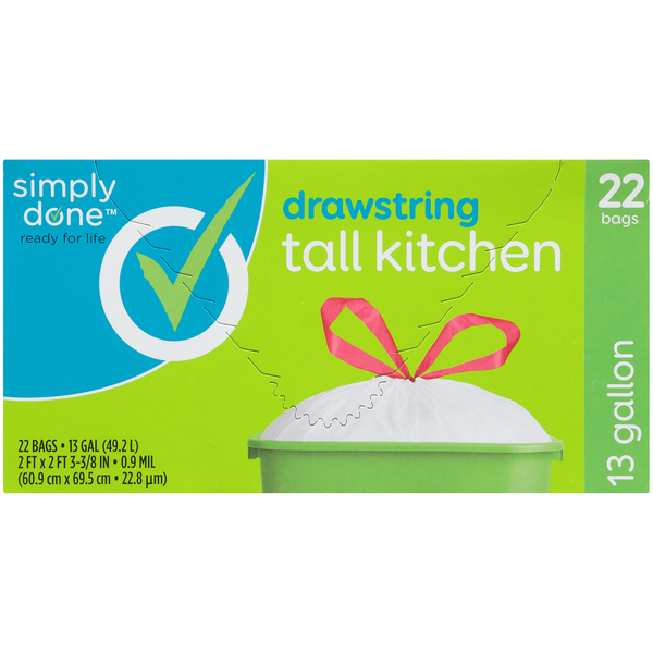 Simply Done Drawstring Tall Kitchen Bags  DestGlow