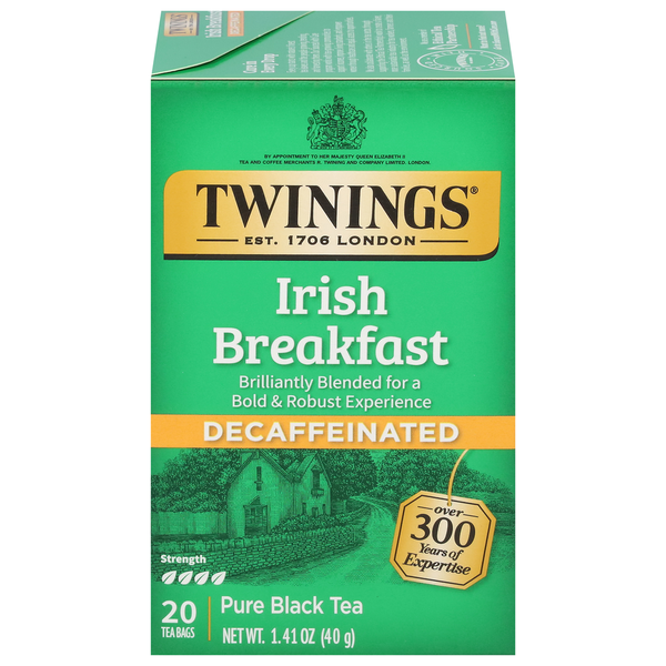 Twinings Black Tea, Pure, Irish Breakfast, Decaffeinated, Tea Bags  DestGlow