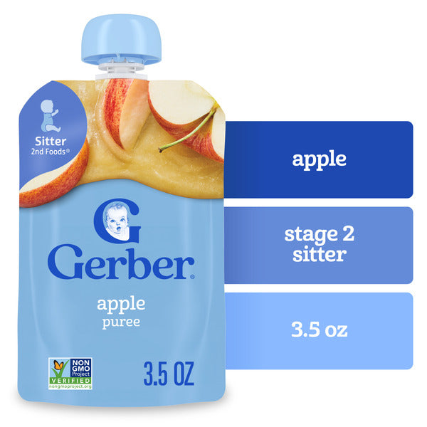 Gerber Stage 2 Baby Food Apple Puree Pouch