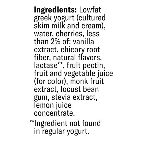 Chobani Zero Added Sugar Greek Yogurt Cherry Vanilla Protein Drink