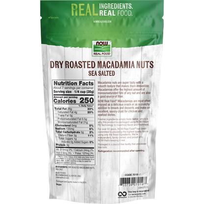 NOW Real Food Macadamia Nuts, Dry Roasted &amp; Sea Salted
