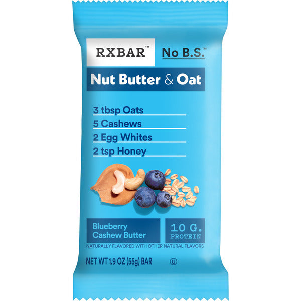 RXBAR Nut Butter and Oat Blueberry Cashew Butter Protein Bars, Protein Snacks, 1.9 oz  DestGlow