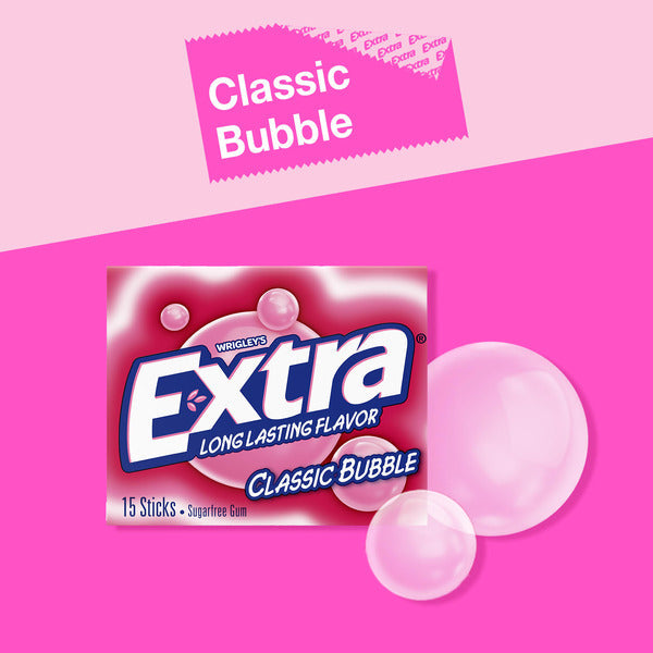 Extra Extra Long Lasting Flavor Classic Bubble Sugar Free Gum  DestGlow