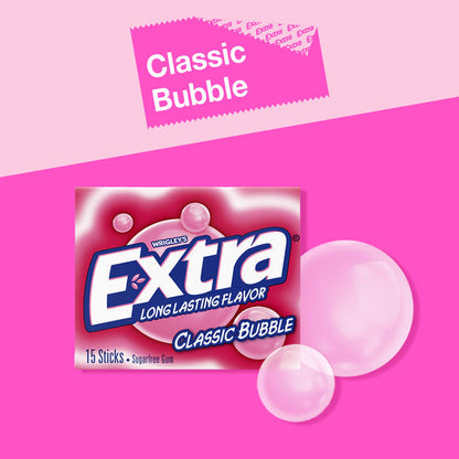 Extra Extra Long Lasting Flavor Classic Bubble Sugar Free Gum  DestGlow
