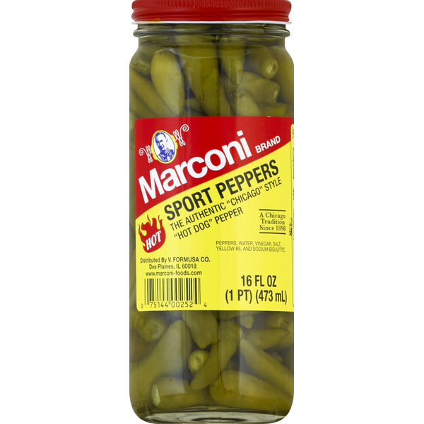 Marconi Brand Sport Peppers, Hot  DestGlow
