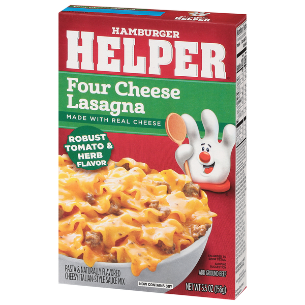 Hamburger Helper Four Cheese Lasagna, Robust Tomato &amp; Herb Flavor  DestGlow
