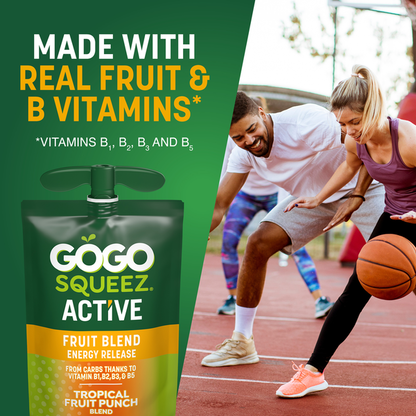 GoGo Squeez Active Energy No Sugar Added Tropical Fruit Blend Pouches  DestGlow