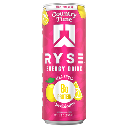 RYSE Zero Sugar Country Time Pink Lemonade Energy Drink
