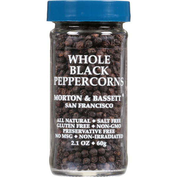 Morton &amp; Bassett Spices Peppercorns, Whole Black  DestGlow