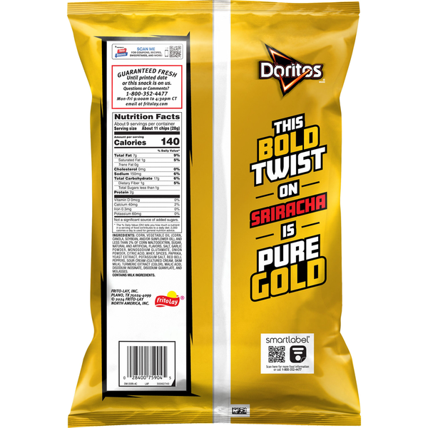 Doritos Tortilla Chips, Golden Sriracha  DestGlow