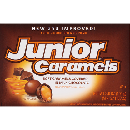 Junior Caramels Soft Caramels Covered in Milk Chocolate