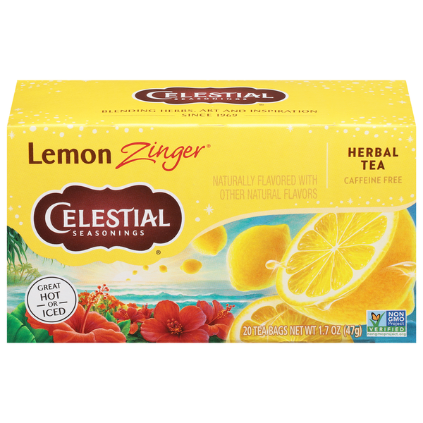 Celestial Seasonings Lemon Zinger Caffeine Free Herbal Tea  DestGlow