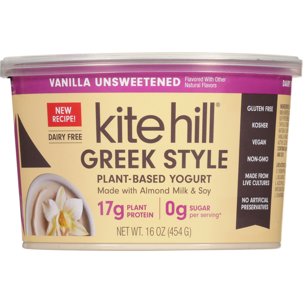 Kite Hill Yogurt, Plant-Based, Greek Style, Vanilla, Unsweetened  DestGlow